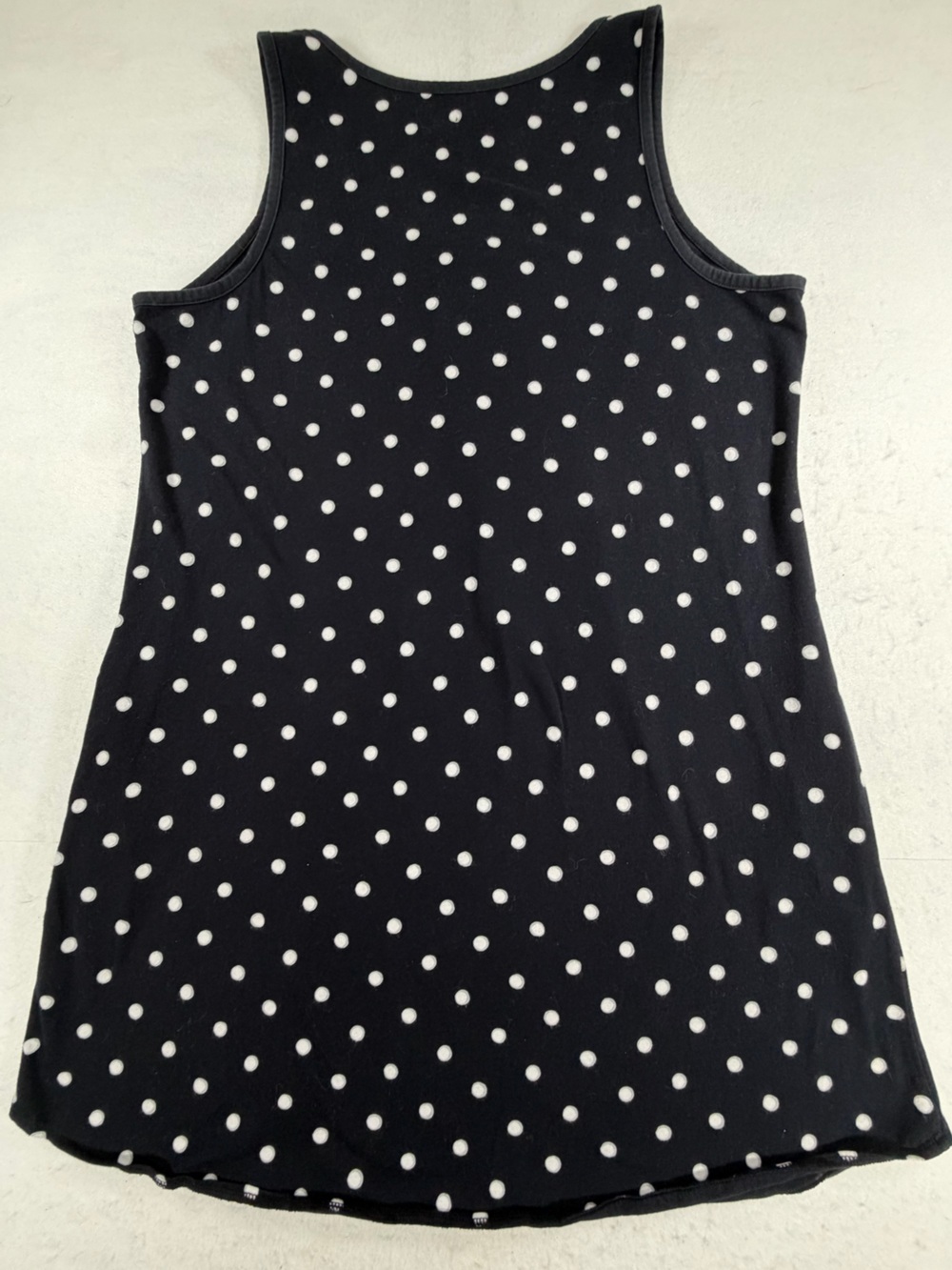 Lands’ End Polka Dot Swing Tank Top Women’s Large 14-16 Black White Cotton - Picture 2 of 5
